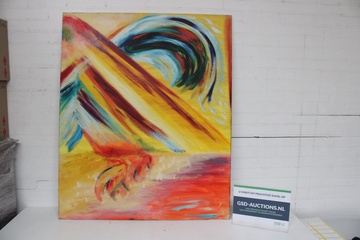 Afbeelding van Abstract schilderij met kleurrijke penseelstreken