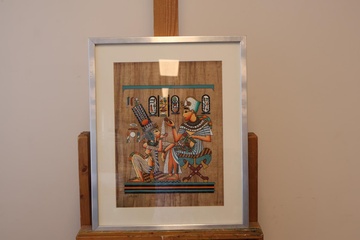 Afbeelding van Ingelijste Egyptische papyrus schildering