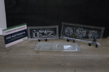Afbeelding van Set van 3 vintage kristallen schalen