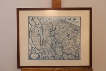 Afbeelding van Ingelijste vintage kaart van Delfland