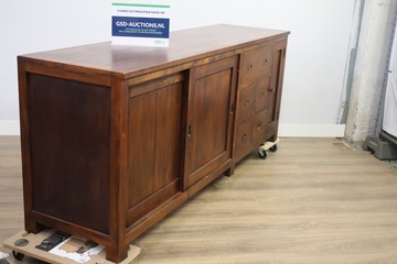 Afbeelding van Houten dressoir met schuifdeuren en laden