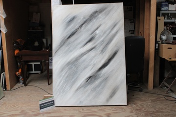 Afbeelding van Abstract schilderij in grijstinten