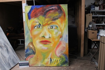 Afbeelding van Abstract schilderij gezicht 'Alice'