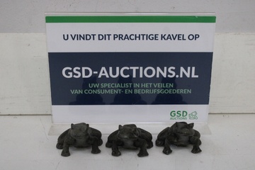 Afbeelding van Set van drie kleine decoratieve bronzen kikkers