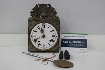 Afbeelding van Antieke Comtoise wandklok met slinger en gewichten