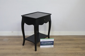 Afbeelding van Zwart houten kastje met lade