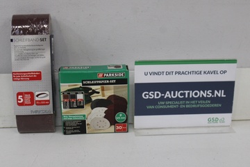 Afbeelding van Parkside schuurbandset en schuurpapier set