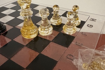 Afbeelding van Schaakspel epoxied schaakstuken (nummer 6)