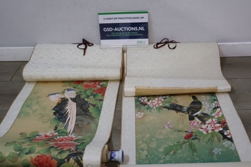 Afbeelding van Set van twee traditionele Aziatische decoratieve wandrollen