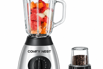 Afbeelding van 800 W 2-in-1 glazen blender en molen - grijs