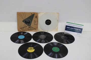 Afbeelding van Set van 7 vintage Bakeliet grammofoonplaten