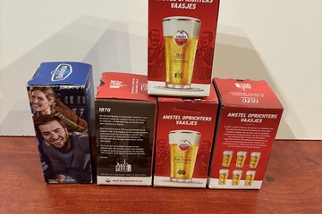 Afbeelding van Bier glazen "4x AMSTEL "  1x Bavaria glas