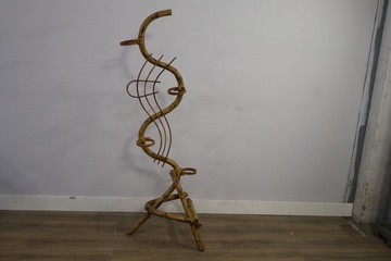 Afbeelding van Vintage Rotan Plantenstandaard - Jaren '60