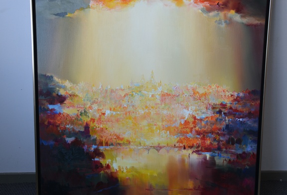 Afbeelding van Schilderij van J. Bittenbinder: 'Prágai tavasz I'. 2010.