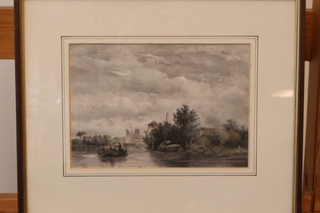 Afbeelding van Ingelijste Prent - Rivier aanzicht