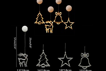 Afbeelding van Kerst verlichting voor op het raam - 4 delig