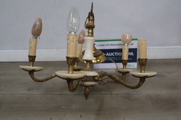 Afbeelding van Klassieke zesarmige messing hanglamp