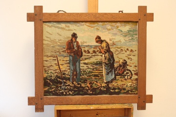 Afbeelding van Geborduurd werk van het bekende schilderij L’Angélus'