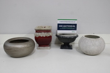 Afbeelding van Set van vier decoratieve plantenpotten