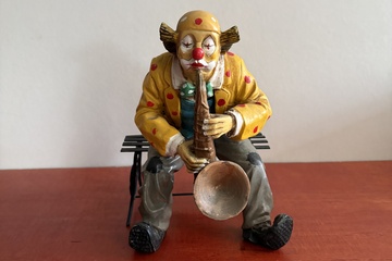 Afbeelding van Clown met trompet kunststof