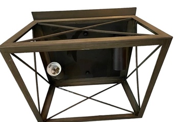 Afbeelding van Industriële lamp wood vierkant (nieuw in doos)