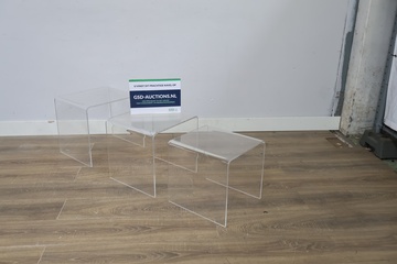Afbeelding van Transparante plexiglas bijzettafels set van 3