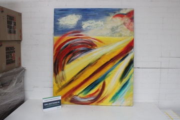 Image of Abstract schilderij met felle kleuren