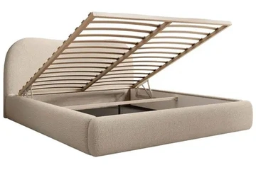 Afbeelding van Selsey - Opbergbed Met Hoofdbord - Beige Bouclé 180x200cm