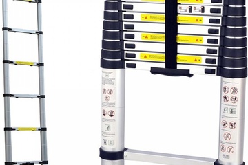 Afbeelding van Aluminium telescopische ladder met antislipvoet -2.6 m