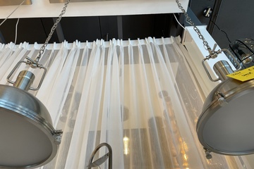 Afbeelding van Industriële rvs hanglamp met 2 lampen (nieuw in doos)