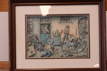 Afbeelding van Anton Pieck 3D ingelijste print met kinderscène