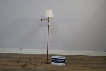 Afbeelding van Goudkleurige vloerlamp met witte kap