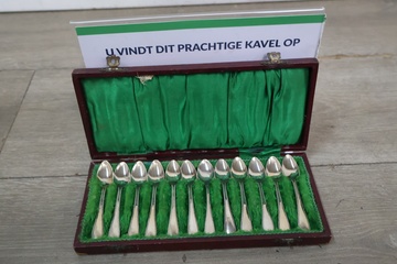 Afbeelding van Set van 12 Verzilverde vintage lepels