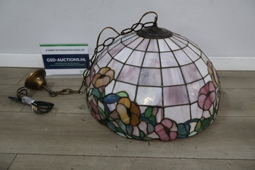 Afbeelding van Tiffany stijl hanglamp met bloemmotief