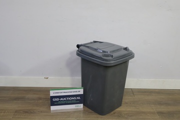 Afbeelding van Grijze kunststof afvalbak met deksel