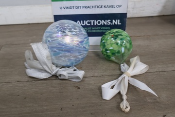 Afbeelding van Set van 2 glazen kerstballen
