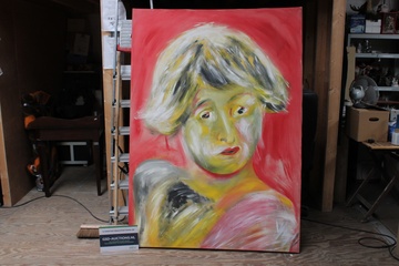 Afbeelding van Abstract schilderij van vrouwelijk portret