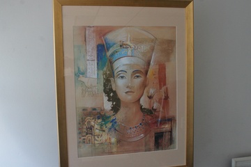 Afbeelding van Ingelijste kunstafdruk van Egyptische Nefertiti
