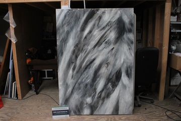 Afbeelding van Abstract zwart-wit schilderij