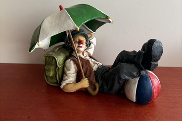 Afbeelding van Clown met paraplu kunststof