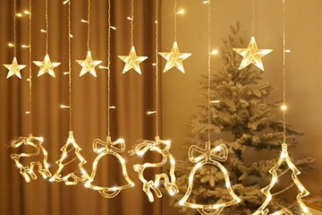 Afbeelding van Led kerstverlichting - gordijn met diverse figuren