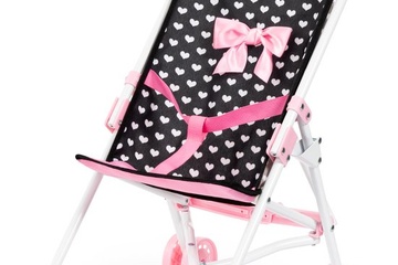 Afbeelding van Bayer Design - Poppenbuggy in zwart, wit/roze