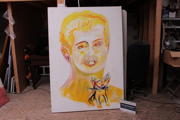 Image of Grote schilderij moderne portretkunst