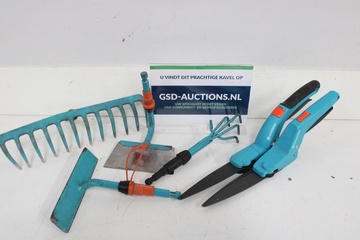 Afbeelding van Gardena set met hark, schoffel, cultivator en heggenschaar