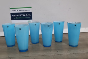 Afbeelding van Set van 6 blauwe glazen