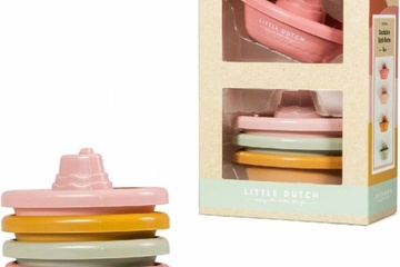 Afbeelding van Little Dutch badspeelgoed stapelbare badbootjes Pink