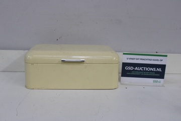 Afbeelding van Vintage metalen broodtrommel creme