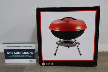 Afbeelding van Ronde barbecue met rode deksel