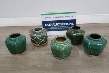Afbeelding van Set van 5 oosterse gemberpotten