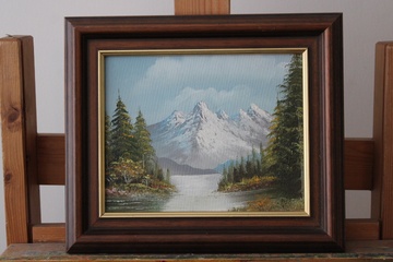 Afbeelding van Schilderij van berglandschap met rivier